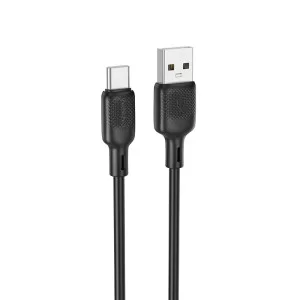 Cablu Borofone BX113 Lenny silicone charging data cable Type-C (L=2M) [Black]
